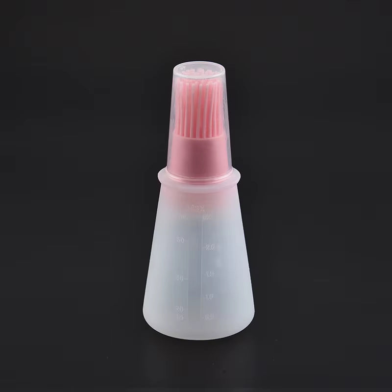 Silicone Oiler with Brush Seasoning Seasoning Sauce Brush with Scale Oil Bottle BBQ Kitchenware Gadgets Grilling Frying Tools