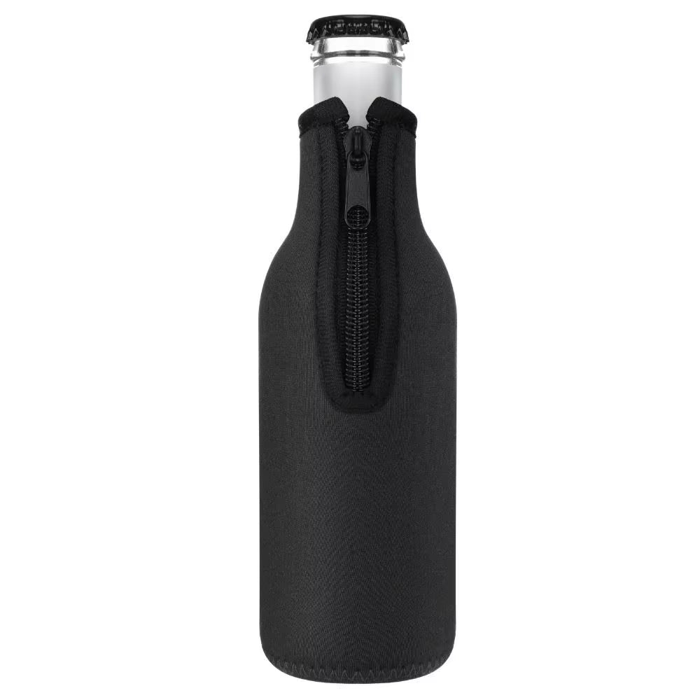 Beer Bottle Cooler Cup Sleeves with Ring Zipper Collapsible Neoprene Insulators for 12Oz 330Ml Bottles Party Drink Coolies