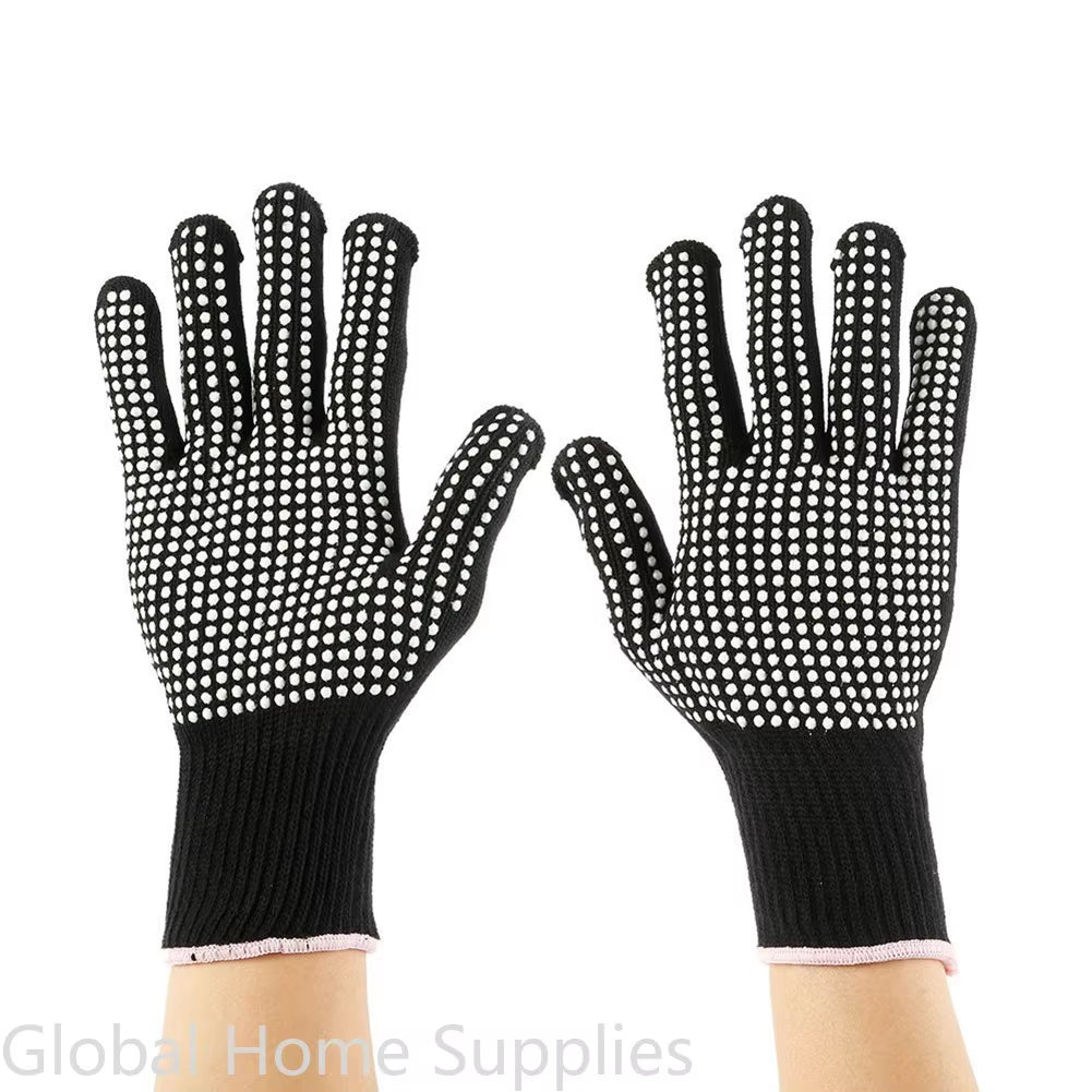 1 Pair Barbecue Anti-Scald Gloves Heat Resistant BBQ Oven Gloves Kitchen Fireproof Anti-Slip Gloves for Cooking