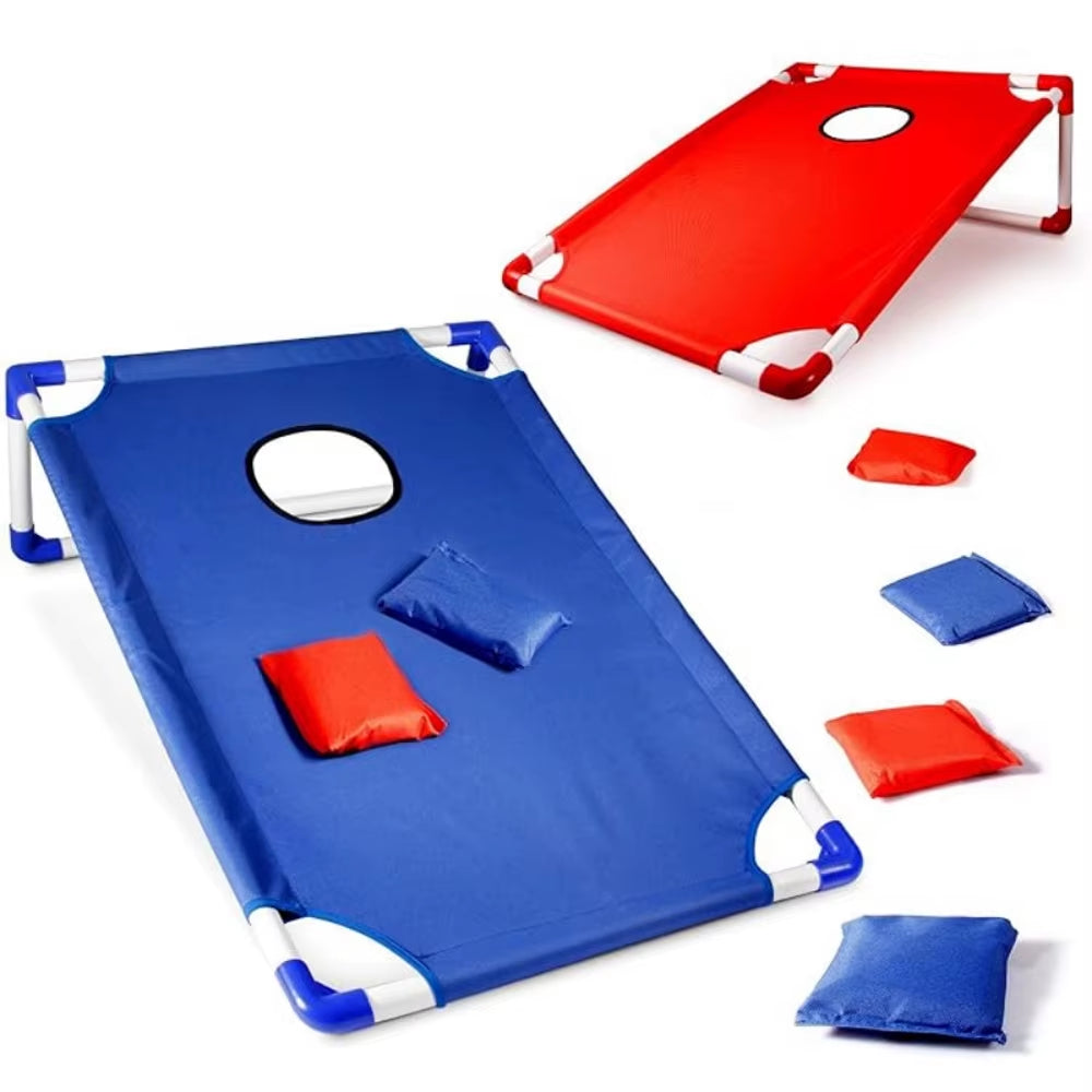 ZK30 Portable Cornhole Set with 1 Cornhole Game Board and 6 Bean Bags for Yard Toss Game