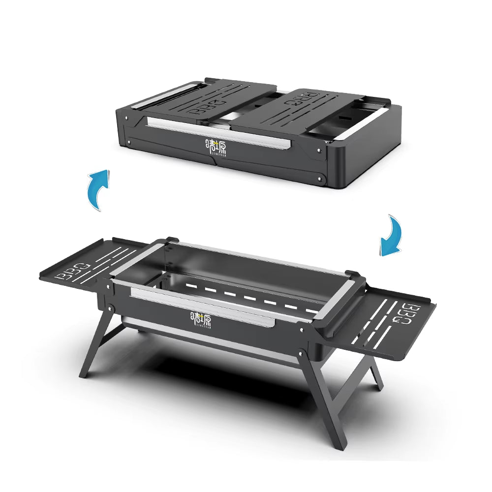 Detachable Camping Grill Portable Folding Lightweight Tourist Firewood Stove Stainless Steel Outdoor Picnic BBQ Cookware