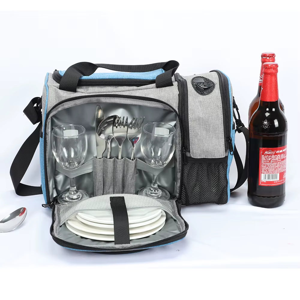 New 2023 Waterproof Picnic Bag Insulated Portable Fabric Thermal Cooler Bag Large Volume Storage Male Beer Wine Bag
