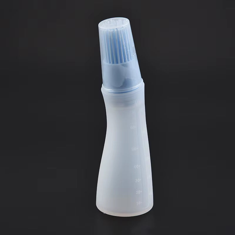 Silicone Oiler with Brush Seasoning Seasoning Sauce Brush with Scale Oil Bottle BBQ Kitchenware Gadgets Grilling Frying Tools