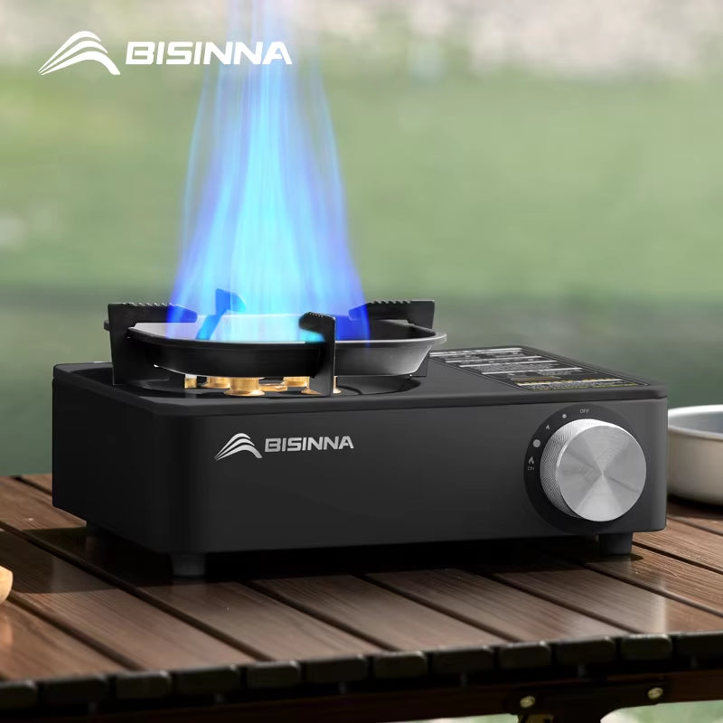Camping Gas Stove 5800W High Firepower Outdoor Portable Cassette Burner for Picnic Hiking Trekking