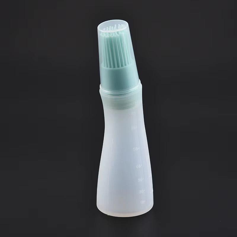 Silicone Oiler with Brush Seasoning Seasoning Sauce Brush with Scale Oil Bottle BBQ Kitchenware Gadgets Grilling Frying Tools