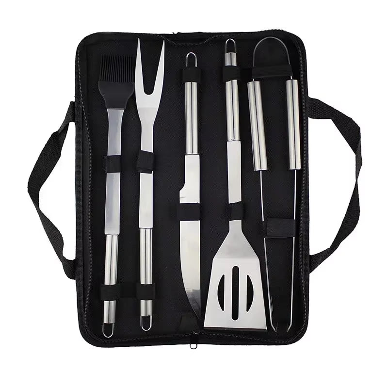BBQ Grill Tool Set Stainless Steel Barbecue Ing Tools Outdoor Camping Cooking Accessories Kit with Bag