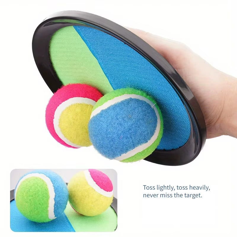 1Set Kids Sucker Sticky Ball Toy Outdoor Sports Catch Ball Game Set Throw and Catch Parent-Child Interactive Outdoor Toys
