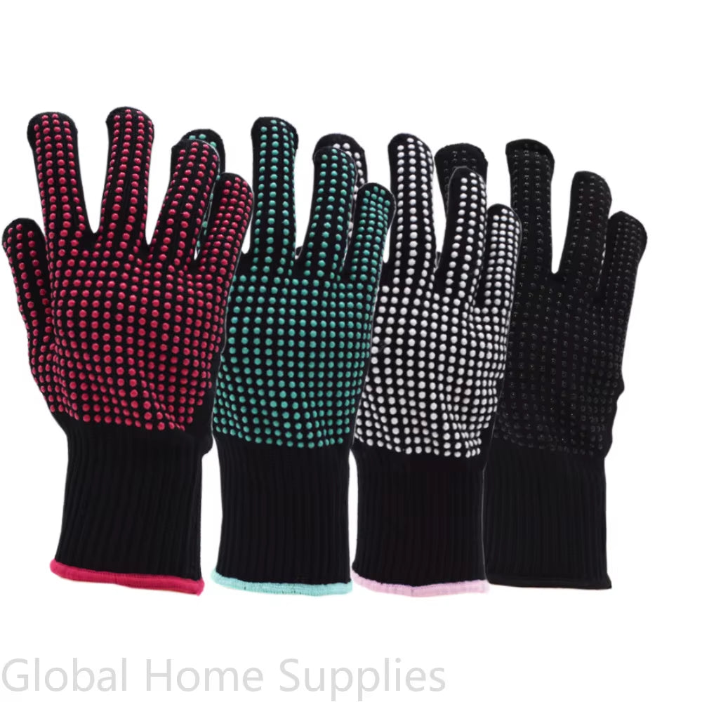 1 Pair Barbecue Anti-Scald Gloves Heat Resistant BBQ Oven Gloves Kitchen Fireproof Anti-Slip Gloves for Cooking