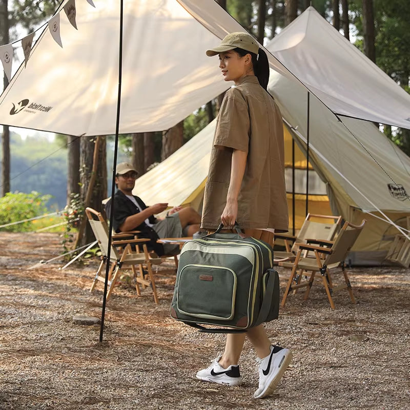 Picnic Basket Full with Cutlery Outdoor Camping Storage Bag Large Capacity Luxury Designs Tackle Box Multi Tourist Dishes Tools