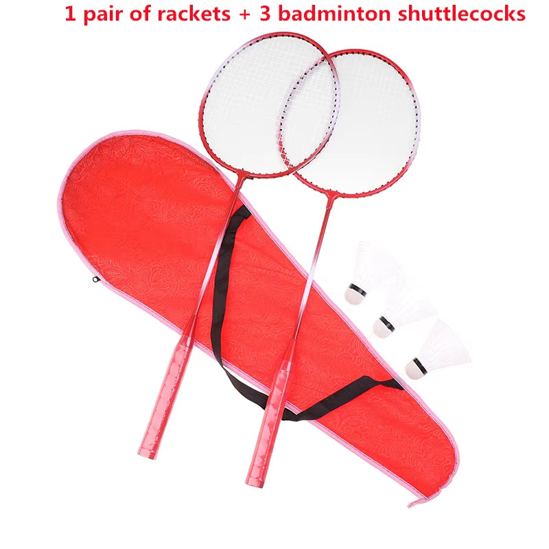 Professional Badminton Rackets Shuttlecocks and Carrying Bag Set Double Badminton Racquet Set Indoor Outdoor Speed Sports