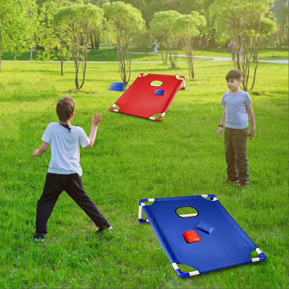 ZK30 Portable Cornhole Set with 1 Cornhole Game Board and 6 Bean Bags for Yard Toss Game