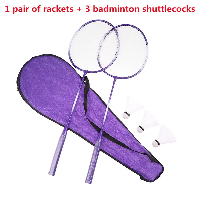 Professional Badminton Rackets Shuttlecocks and Carrying Bag Set Double Badminton Racquet Set Indoor Outdoor Speed Sports