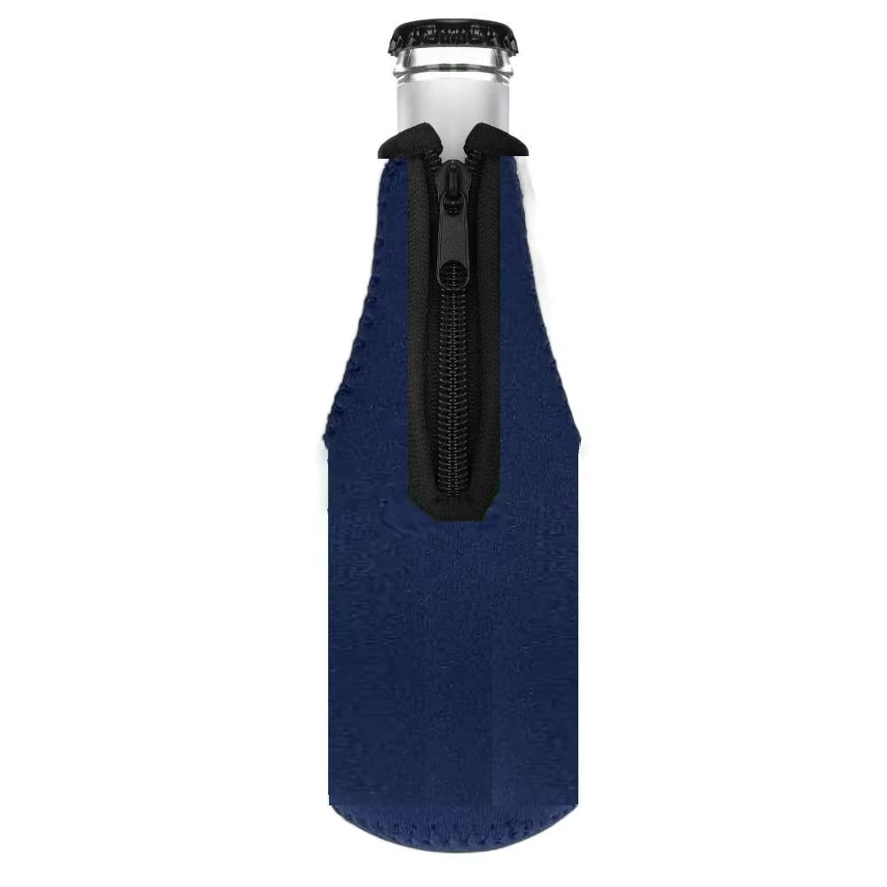 Beer Bottle Cooler Cup Sleeves with Ring Zipper Collapsible Neoprene Insulators for 12Oz 330Ml Bottles Party Drink Coolies