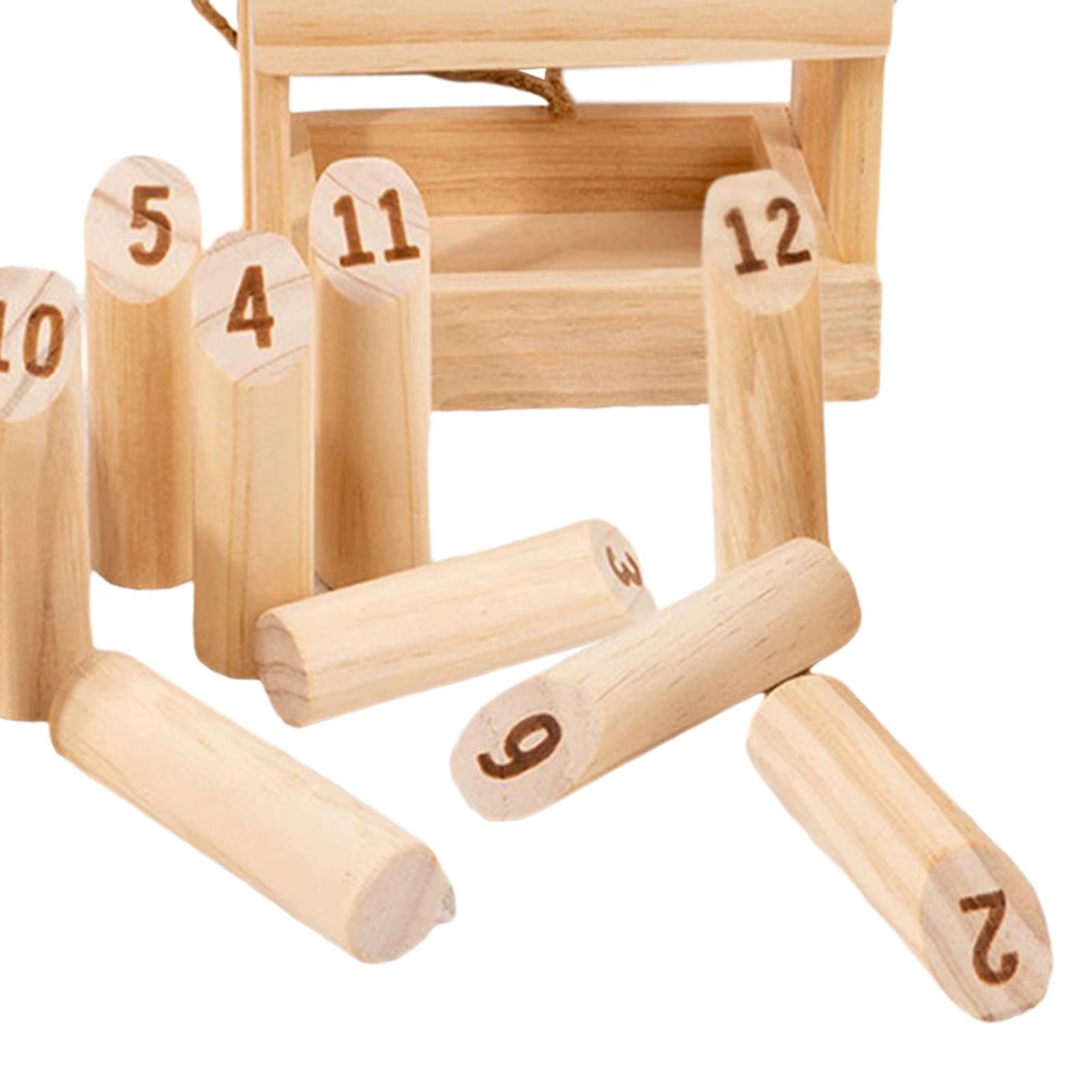 Toy Wooden Tfinland Pole Throwing Fun Game Outdoor Numbered Pins Throwing Bowling for Game Outdoor Lawn Kids Adults Interactive