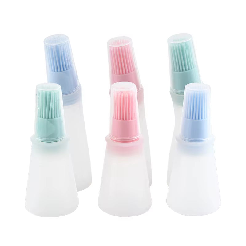 Silicone Oiler with Brush Seasoning Seasoning Sauce Brush with Scale Oil Bottle BBQ Kitchenware Gadgets Grilling Frying Tools