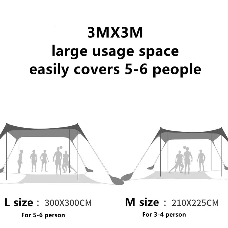 Traveler Garden Beach Lycra Fabric Canopy Camping UV Protection Sunshade