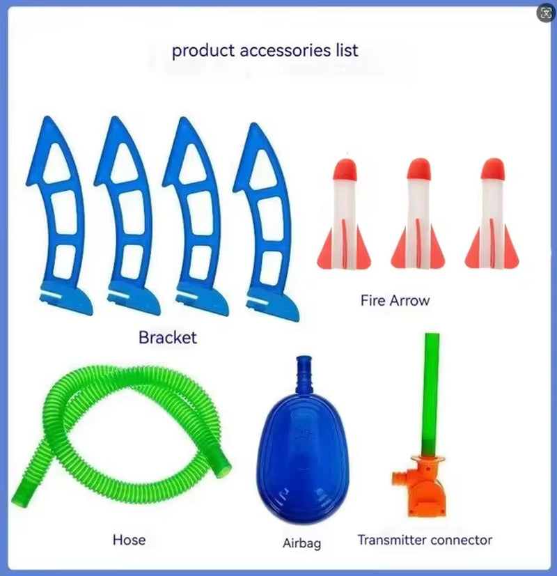 Kid Air Rocket Foot Pump Launcher Outdoor Air Pressed Stomp Soaring Rocket Toys Child Play Set Jump Sport Games Toy for Children