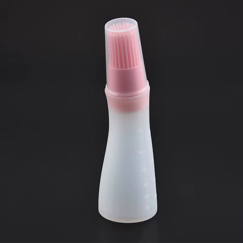 Silicone Oiler with Brush Seasoning Seasoning Sauce Brush with Scale Oil Bottle BBQ Kitchenware Gadgets Grilling Frying Tools