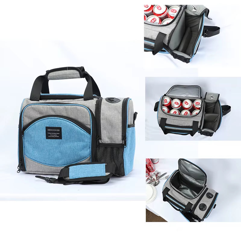 New 2023 Waterproof Picnic Bag Insulated Portable Fabric Thermal Cooler Bag Large Volume Storage Male Beer Wine Bag